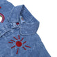 Infant Girls Top Denim Rainbow Emb - Ice Blue | Bachaa Party Baby Clothes Girls Tops & T-Shirts
