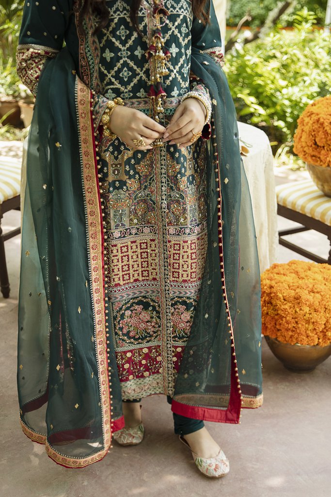SM-05 | Qalamkar Shadmani Luxury Formals Collection 2021 | Unstitched Embroidered Organza Suits