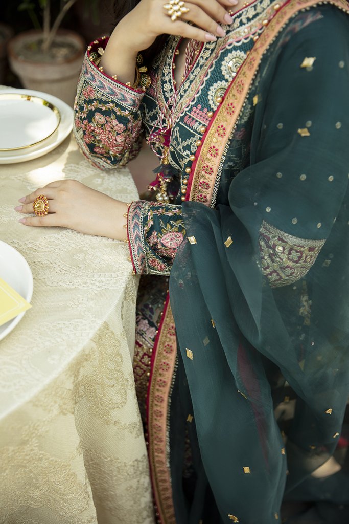 SM-05 | Qalamkar Shadmani Luxury Formals Collection 2021 | Unstitched Embroidered Organza Suits