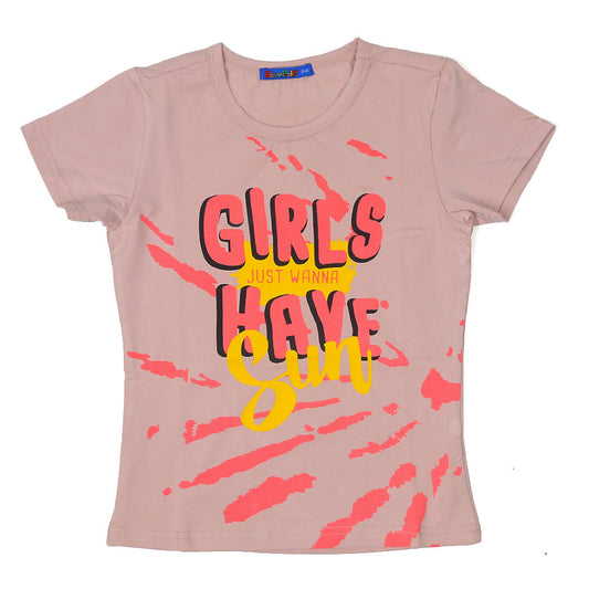 Infants Just Wanna Fun T-Shirt For Girls - Pink | Bachaa Party Baby Clothes Girls Tops & T-Shirts