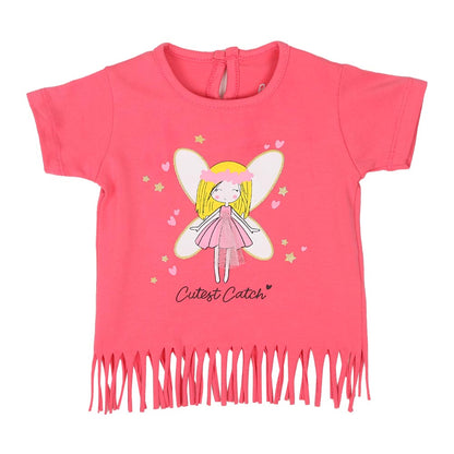Infant Girls T-Shirt Cutest Catch - Pink Lemon | Bachaa Party Baby Clothes Girls Tops & T-Shirts