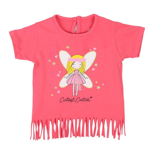 Infant Girls T-Shirt Cutest Catch - Pink Lemon | Bachaa Party Baby Clothes Girls Tops & T-Shirts