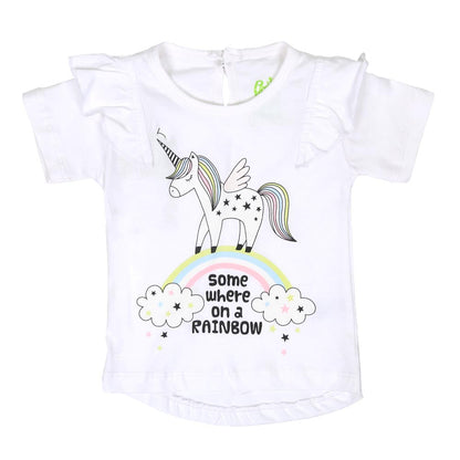 Infant Girls T-Shirts Rainbow - White | Bachaa Party Baby Clothes Girls Tops & T-Shirts