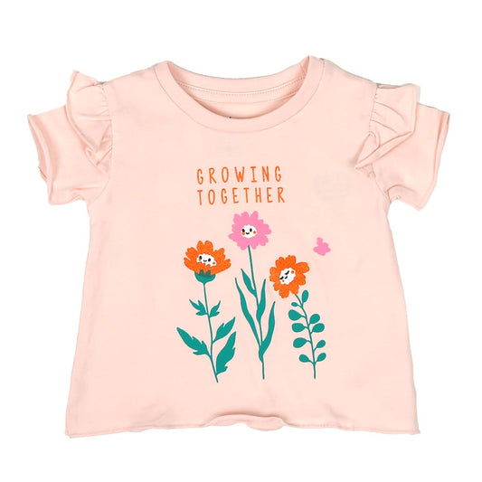 Infant Girls T-Shirt Growing Together - Pearl | Bachaa Party Baby Clothes Girls Tops & T-Shirts