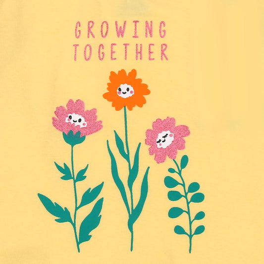 Infant Girls T-Shirt Growing Together - Pastel Yel | Bachaa Party Baby Clothes Girls Tops & T-Shirts