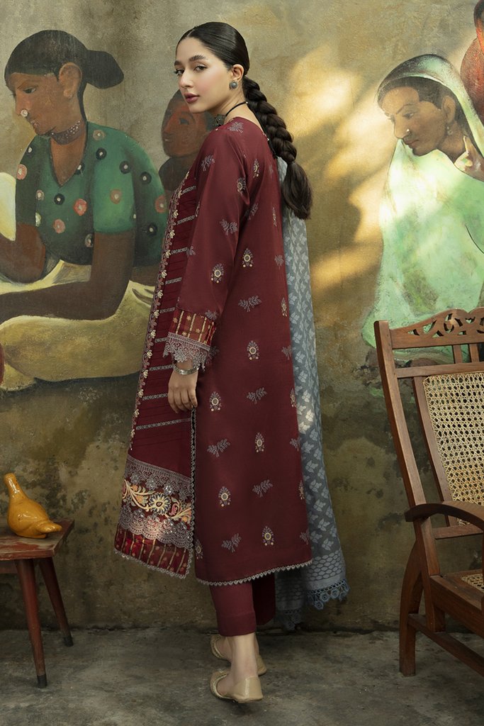 NW-02 | Qalamkar Qline Linen Winter Collection 2021 | Unstitched Embroidered Organza Suits