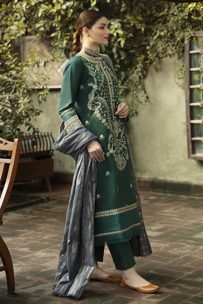 NW-04 | Qalamkar Qline Linen Winter Collection 2021 | Unstitched Embroidered Organza Suits