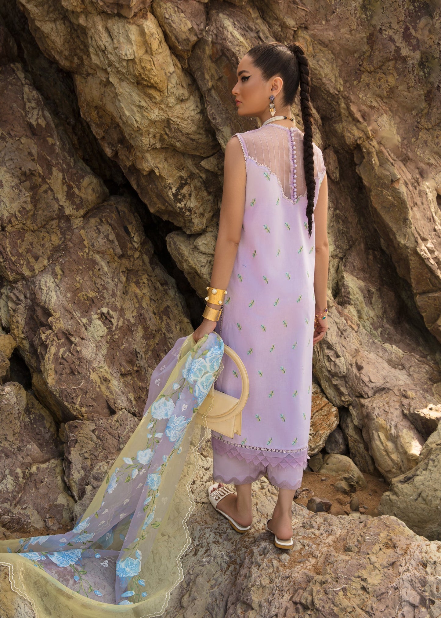 An Ode to Cross Stitch Amethyst | Crimson Luxury Lawn Collection 2023 | Unstitched Embroidered Lawn Suits