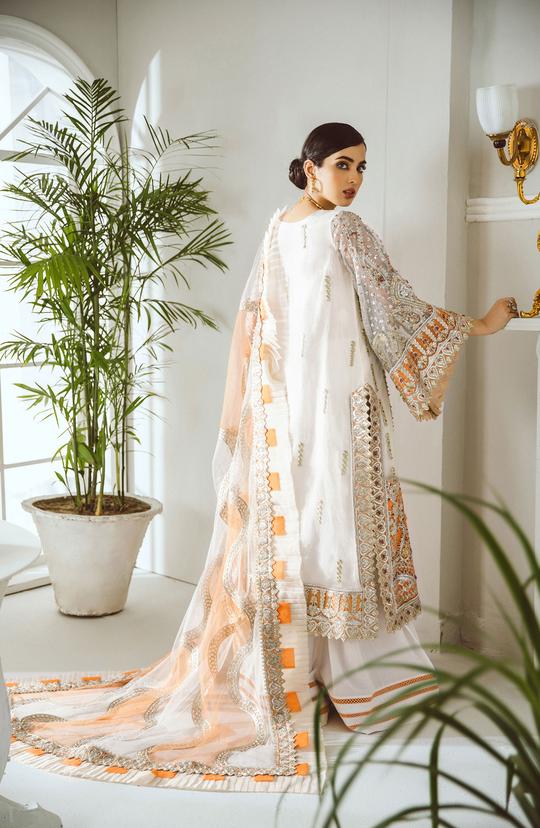 MFD-0003-Fire Pearl | Maryum N Maria Luxury Chiffon Collection 2021 | Unstitched Embroidered Net Suits