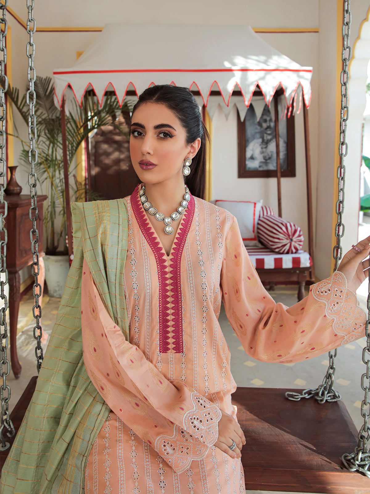 Nissa Festive By RajBari '22  D#03 | Unstitched Embroidered Schiffli Suit