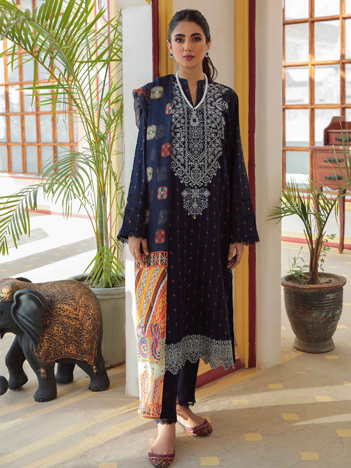 Nissa Festive By RajBari '22  D#08 | Unstitched Embroidered Jacquard Suit