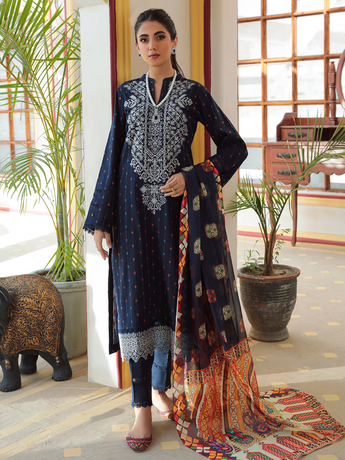 Nissa Festive By RajBari '22  D#08 | Unstitched Embroidered Jacquard Suit