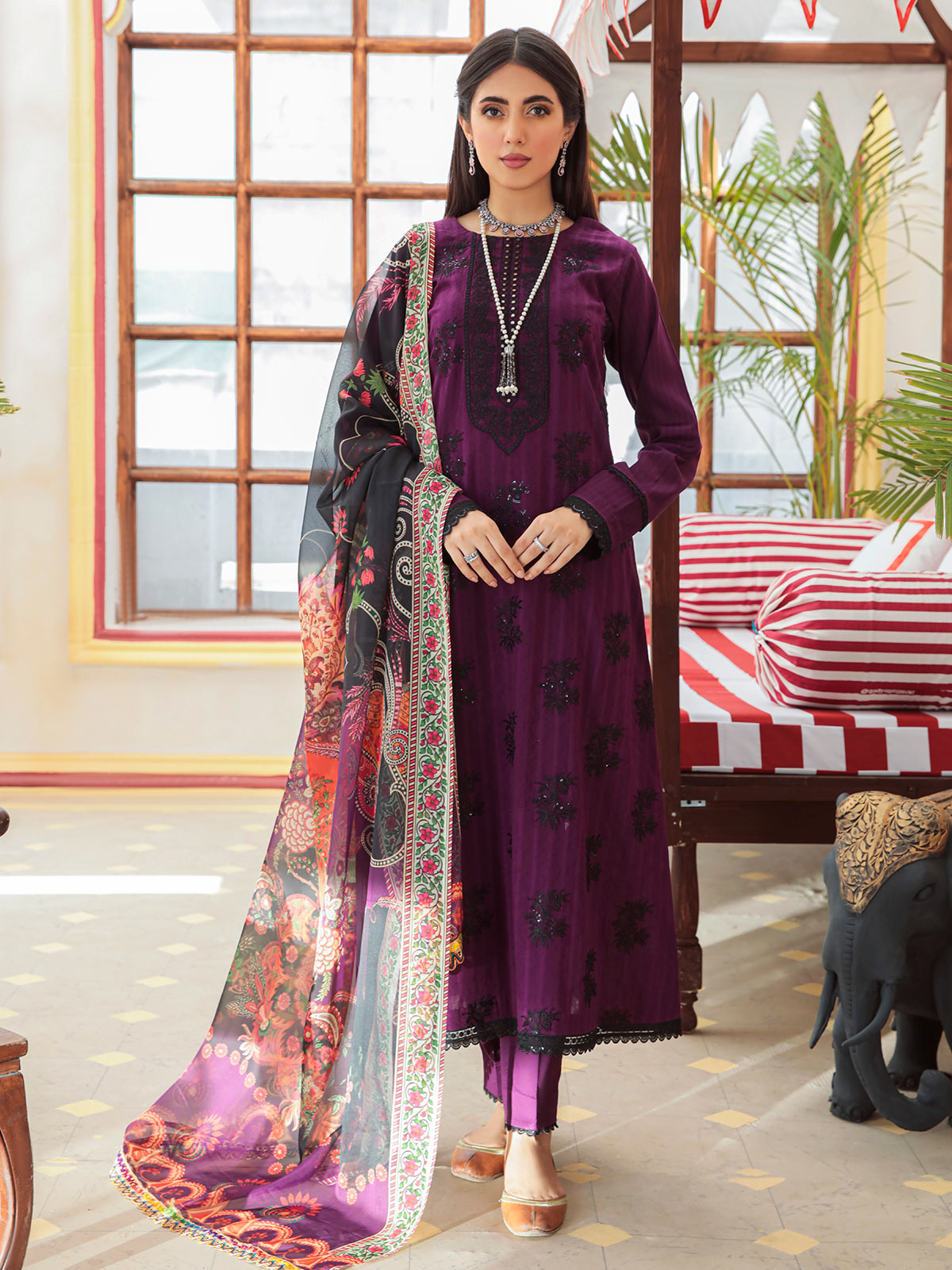 Nissa Festive By RajBari '22  D#10 | Unstitched Embroidered Jacquard Suit