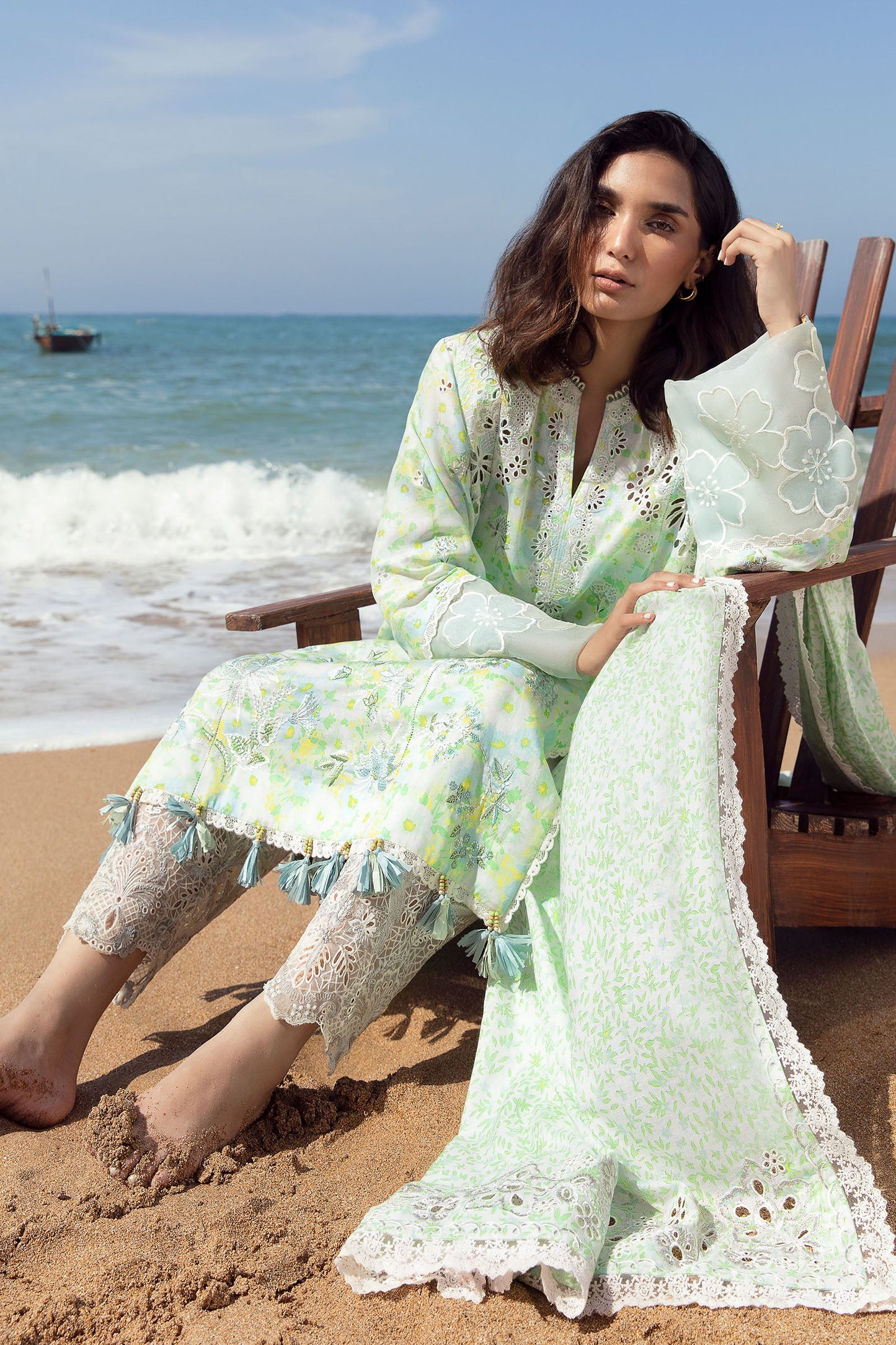 ELA (ZL23-03 B) | Zaha Lawn Collection 2023 | Embroidered Unstitched Lawn Suits