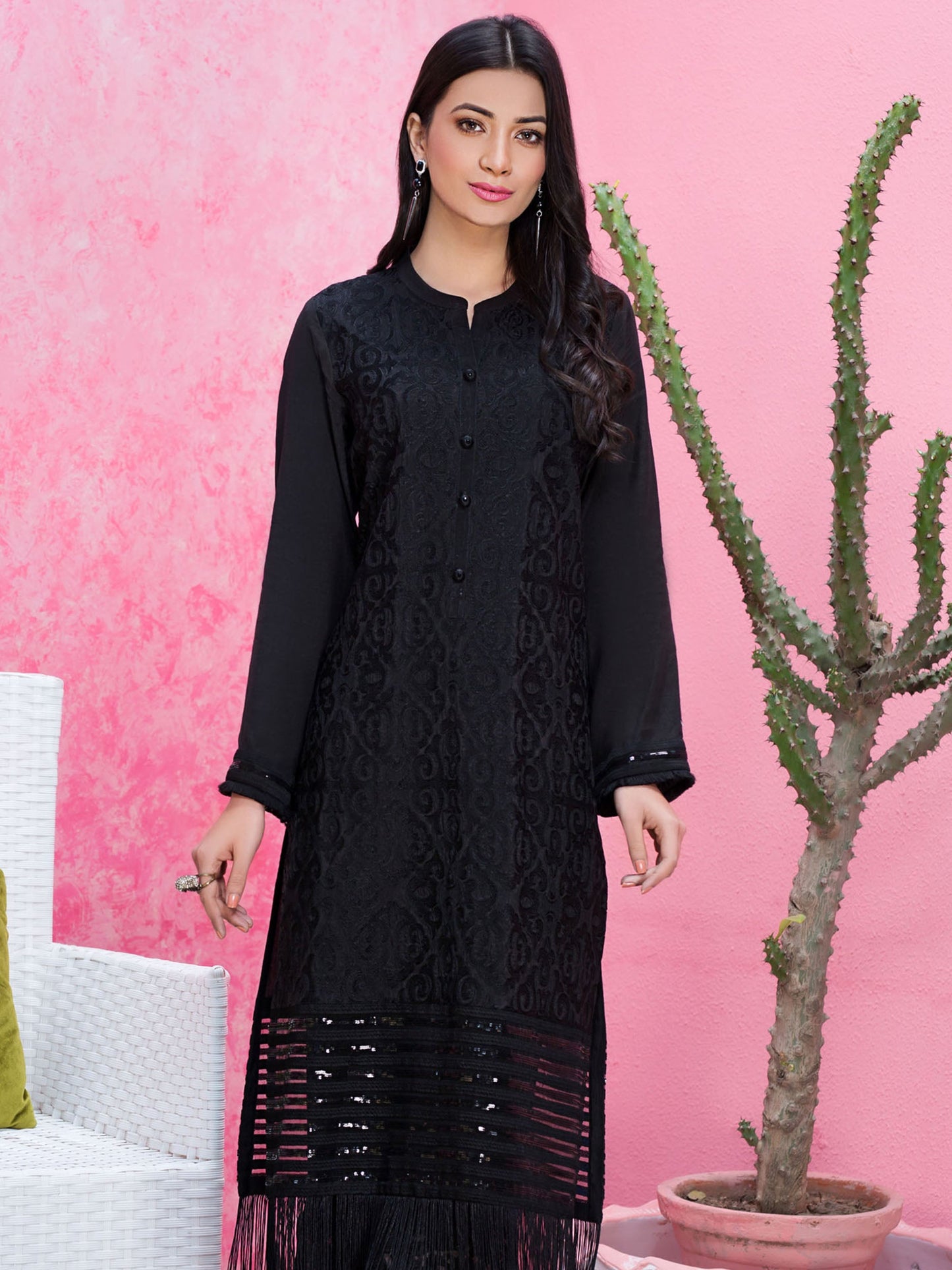 Embroidered Raw Silk Shirt | Lime Light Women Eid Collection 2023