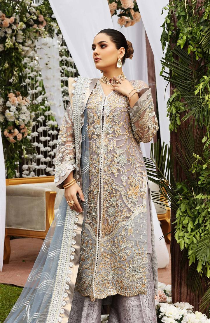 SFG0010 ZENITH | Shamrock Premium Resplendent Luxury Wedding Collection 2021 | Unstitched Embroidered Organza Suits