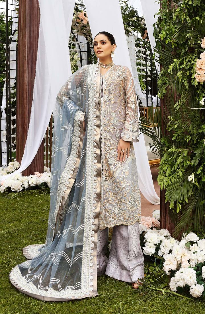 SFG0010 ZENITH | Shamrock Premium Resplendent Luxury Wedding Collection 2021 | Unstitched Embroidered Organza Suits