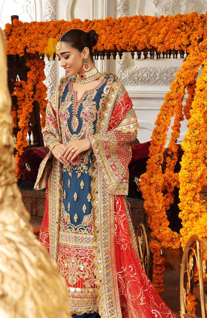 SFD0051 NURA | Shamrock Premium Resplendent Luxury Wedding Collection 2021 | Unstitched Embroidered Organza Suits