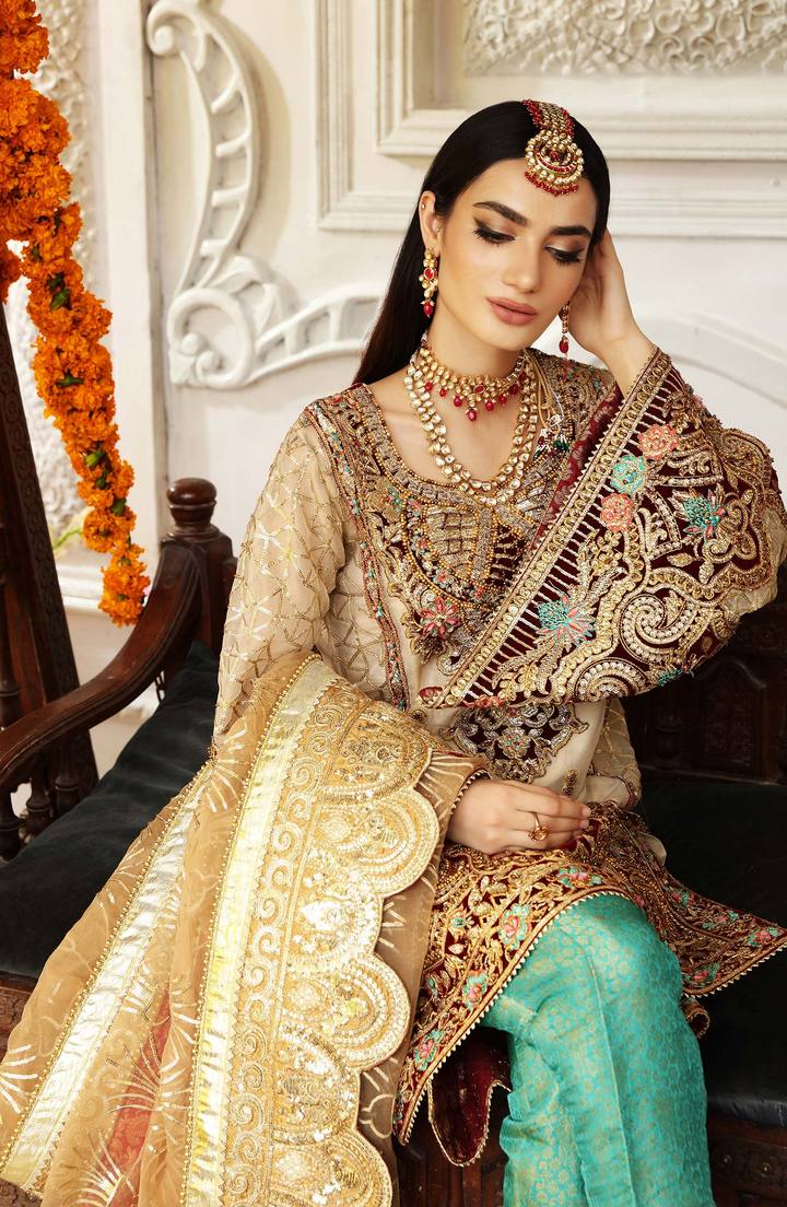 SFD0052 OPULENT | Shamrock Premium Resplendent Luxury Wedding Collection 2021 | Unstitched Embroidered Mesuri Suits