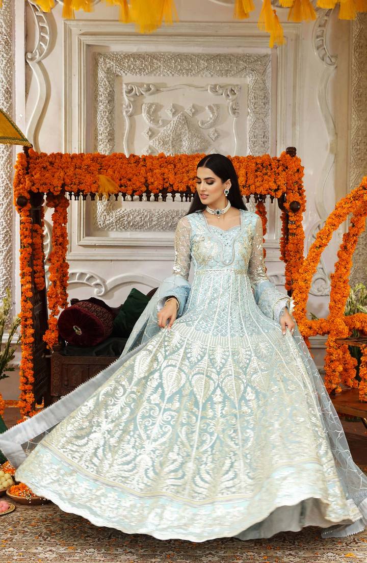 SFM0010 NOVA | Shamrock Premium Resplendent Luxury Wedding Collection 2021 | Unstitched Embroidered Organza Suits