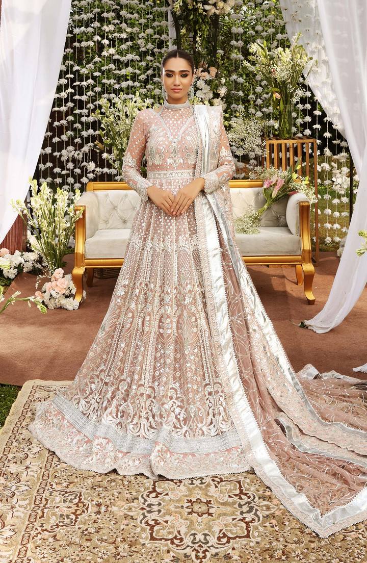 SFM0011 FLUORESCENT | Shamrock Premium Resplendent Luxury Wedding Collection 2021 | Unstitched Embroidered Organza Suits