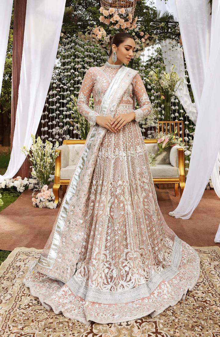 SFM0011 FLUORESCENT | Shamrock Premium Resplendent Luxury Wedding Collection 2021 | Unstitched Embroidered Organza Suits