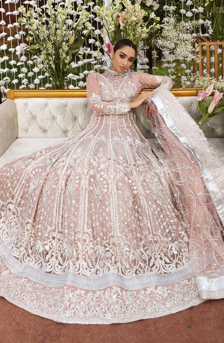 SFM0011 FLUORESCENT | Shamrock Premium Resplendent Luxury Wedding Collection 2021 | Unstitched Embroidered Organza Suits