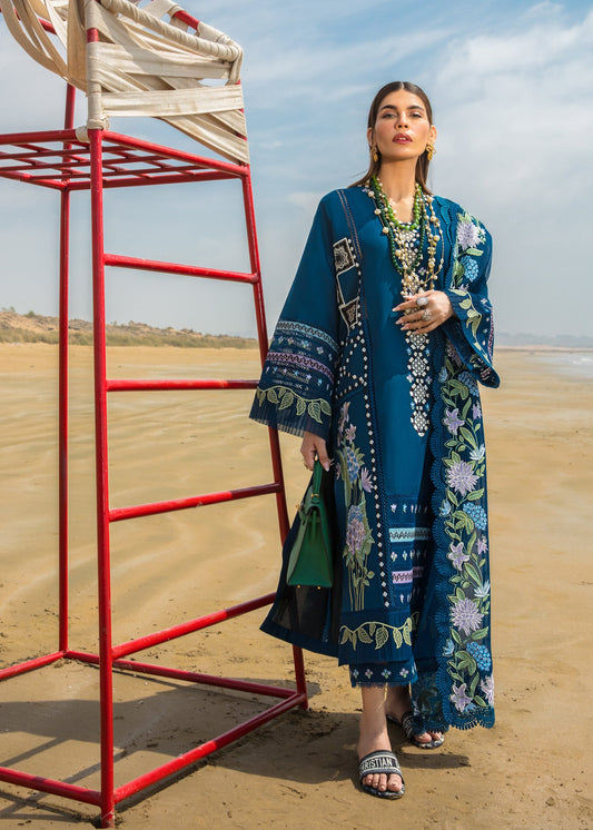 Bohemian Summer Cobalt | Crimson Luxury Lawn Collection 2023 | Unstitched Embroidered Lawn Suits