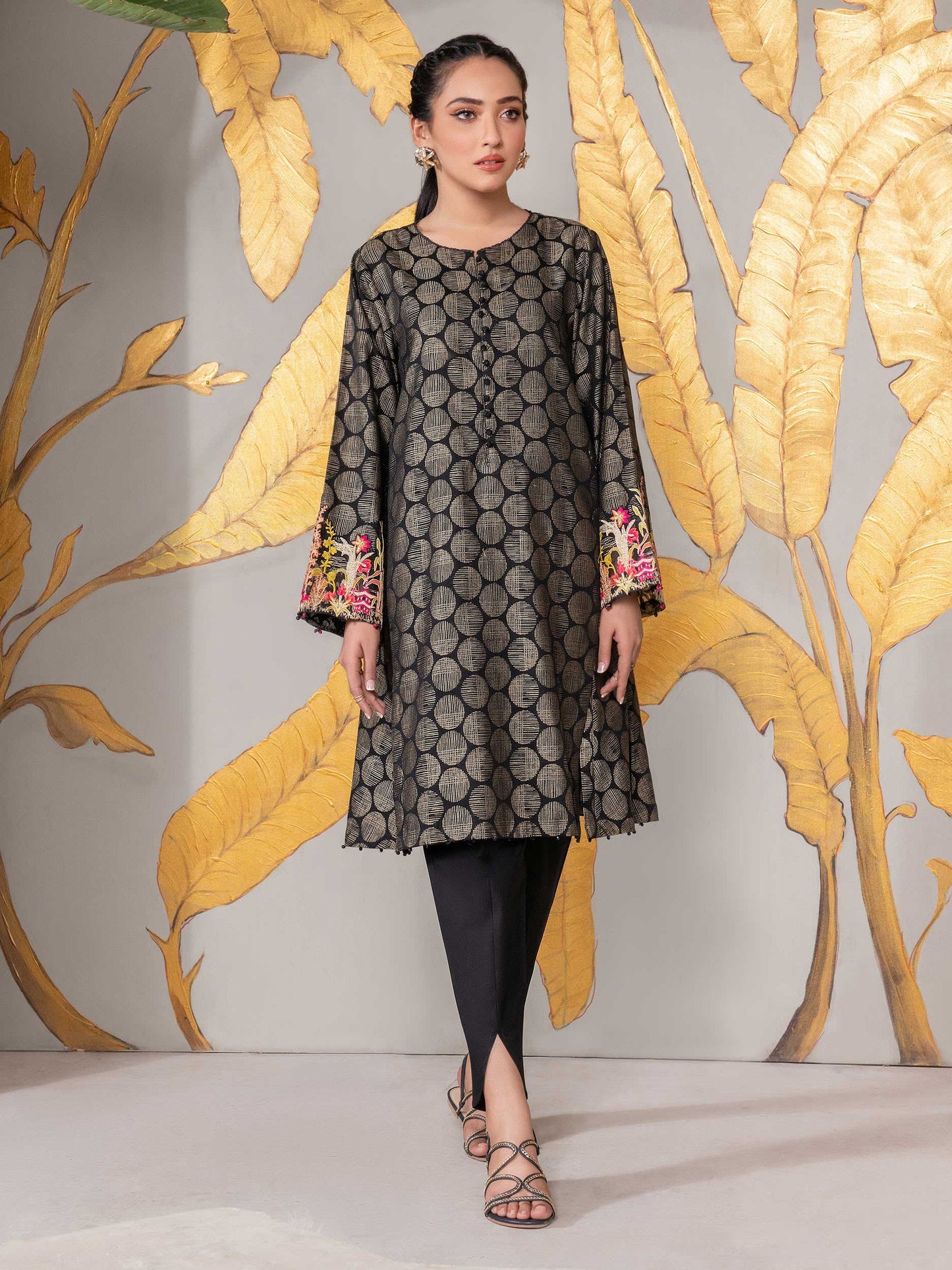 Jacquard Shirt-Embroidered (Unstitched) | Lime Light Women Eid Collection 2023