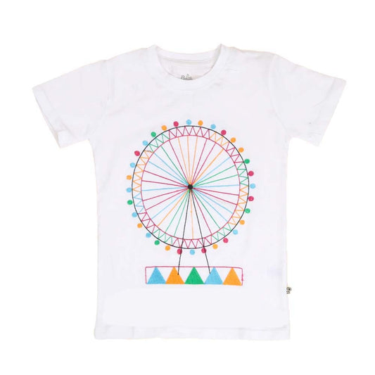Infants London Eye T-Shirt For Girls - White | Bachaa Party Baby Clothes Girls Tops & T-Shirts