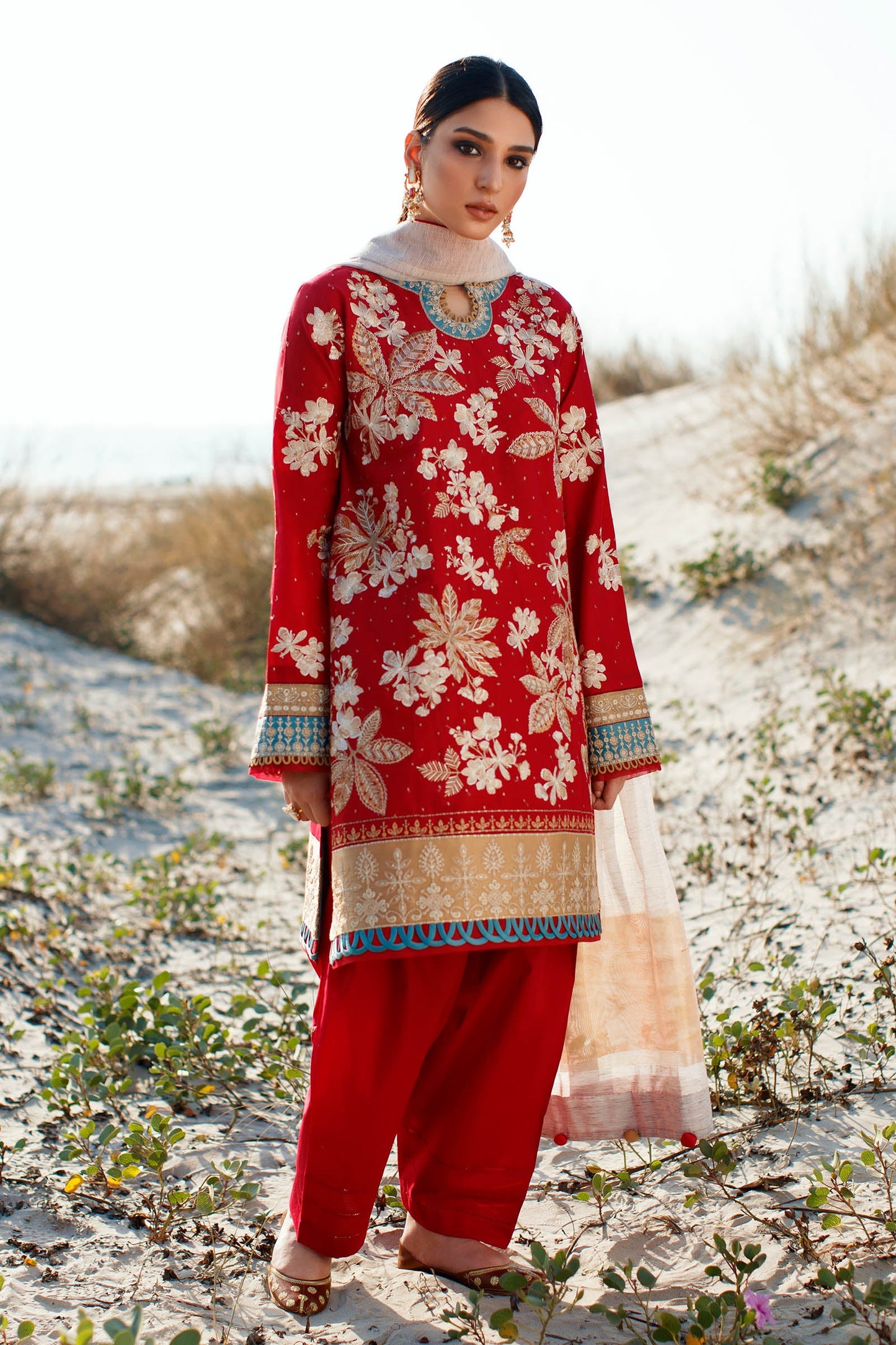FARIBA (ZL22-11 A) | Zaha Summer Lawn Collection 2022 | Unstitched Embroidered Lawn Suits