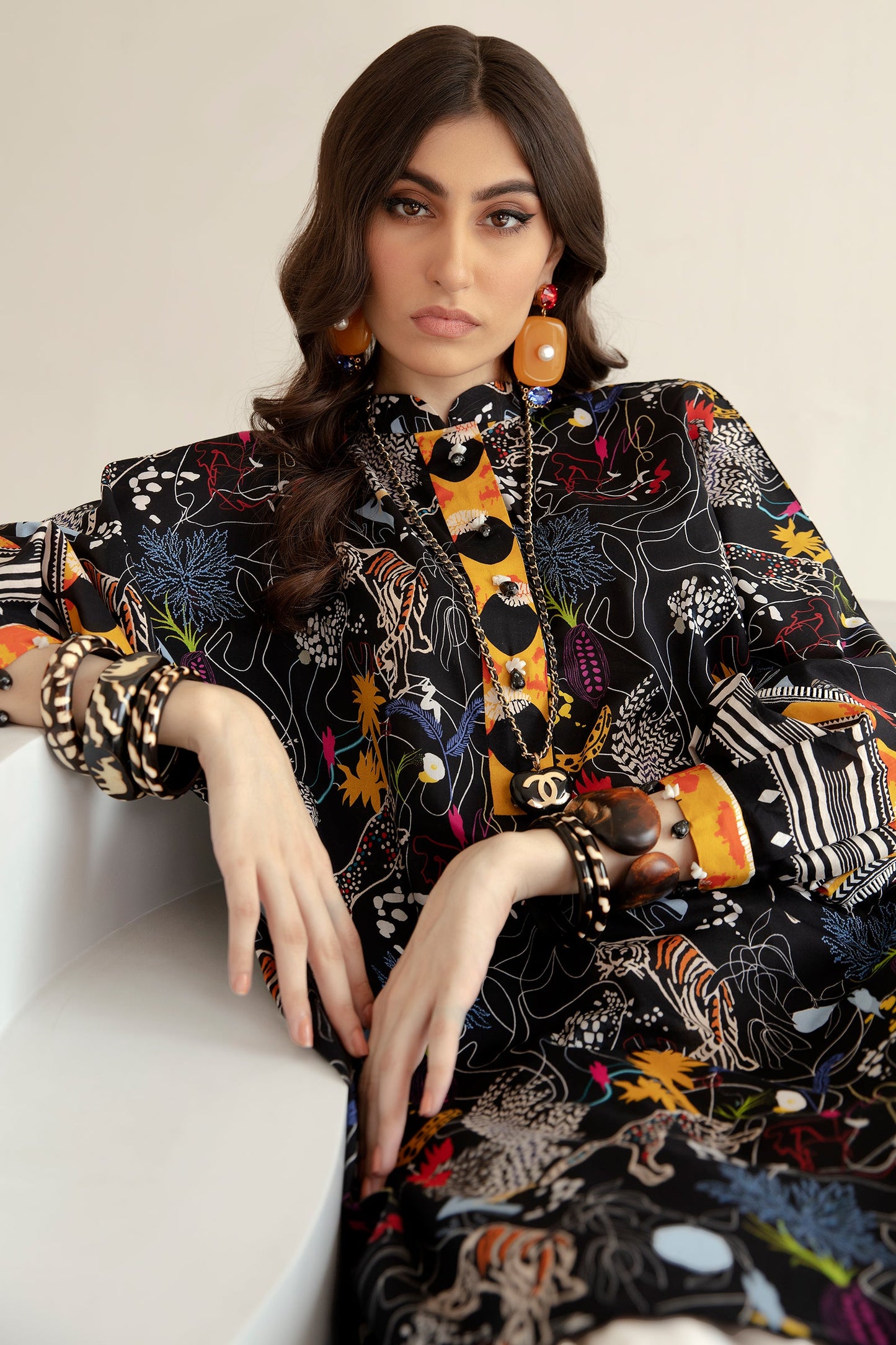 CARIA (ZRW-20972) | Zaha RTW Poplin Collection 2023 | Stitched Lawn Cambric Cotton Suits