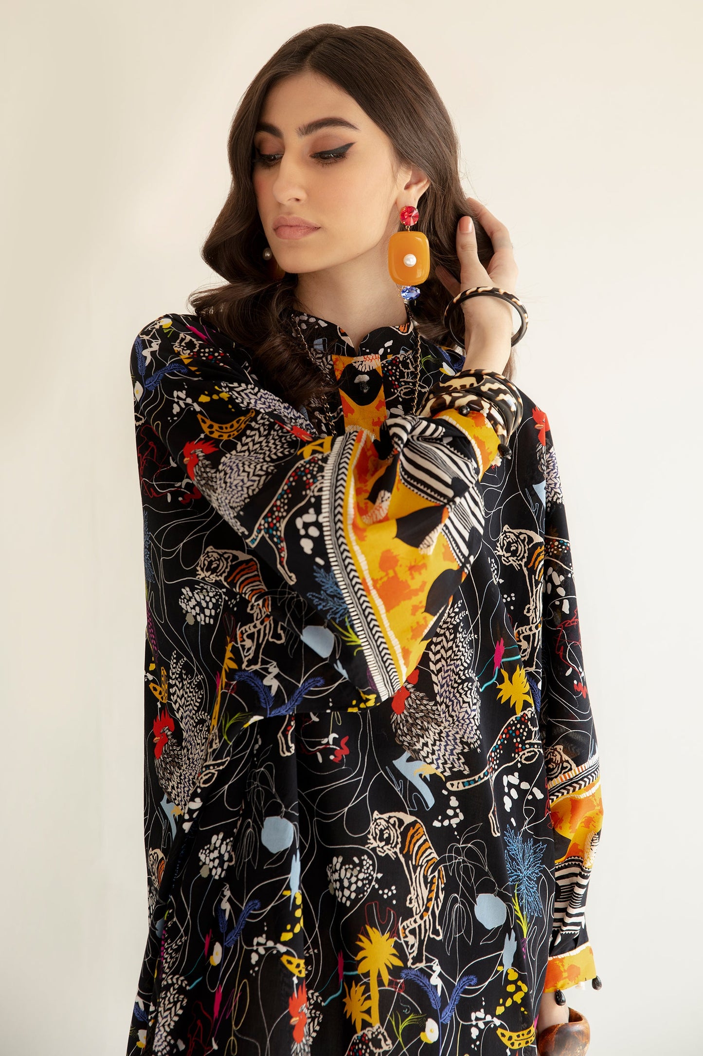 CARIA (ZRW-20972) | Zaha RTW Poplin Collection 2023 | Stitched Lawn Cambric Cotton Suits