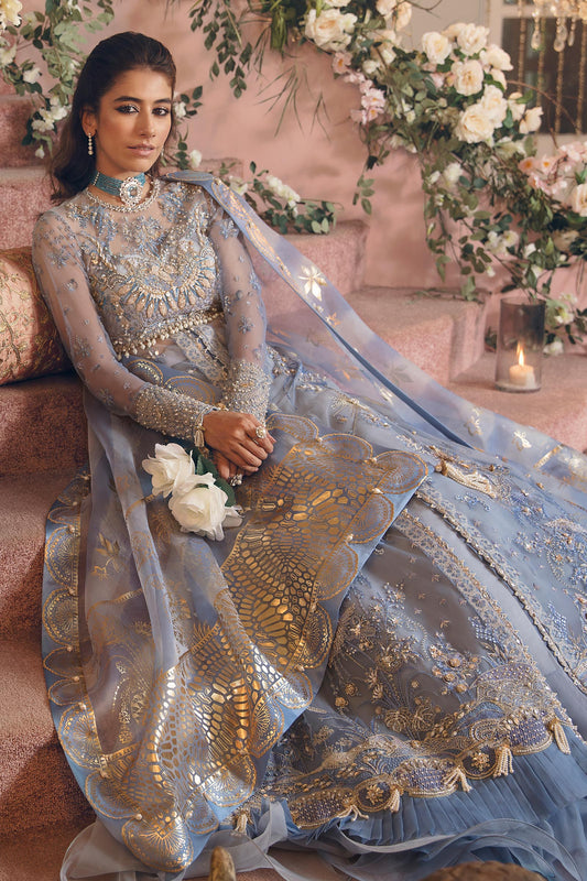 AREZOU (ZC22-02)  | Zaha Gossamer Collection 2022 | Unstitched Embroidered Net Suit