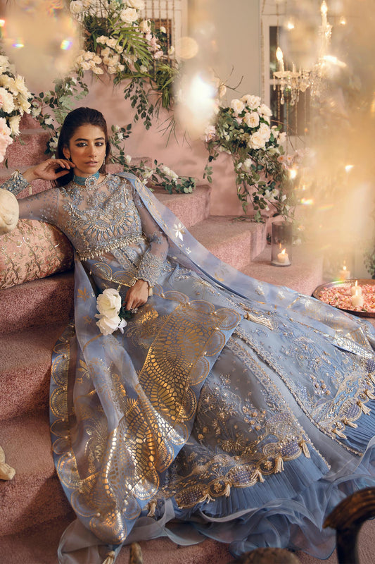AREZOU (ZC22-02)  | Zaha Gossamer Collection 2022 | Unstitched Embroidered Net Suit