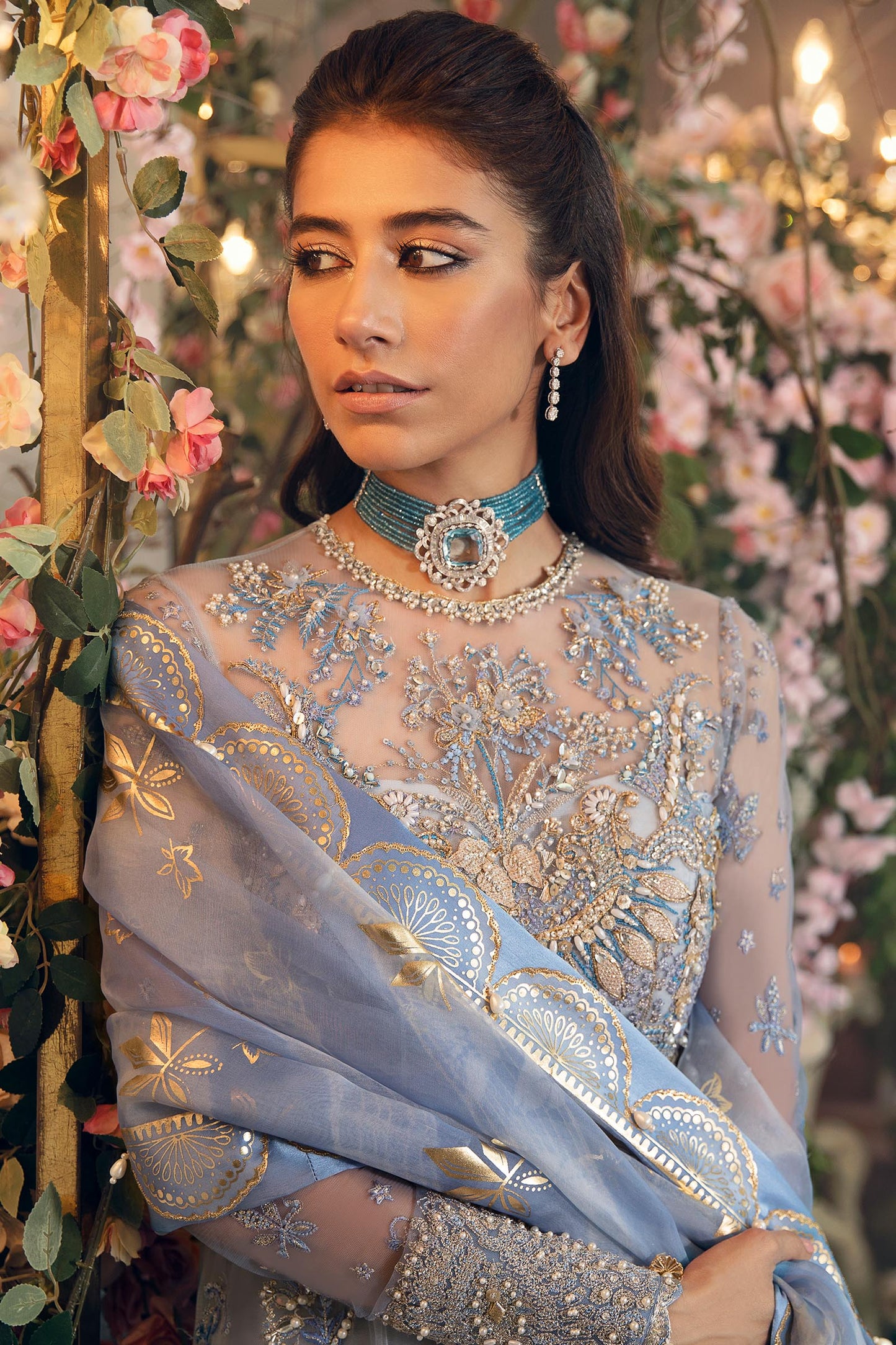 AREZOU (ZC22-02)  | Zaha Gossamer Collection 2022 | Unstitched Embroidered Net Suit