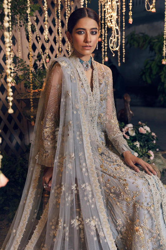 FOROUZAN (ZC22-01)  | Zaha Gossamer Collection 2022 | Unstitched Embroidered Net Suit