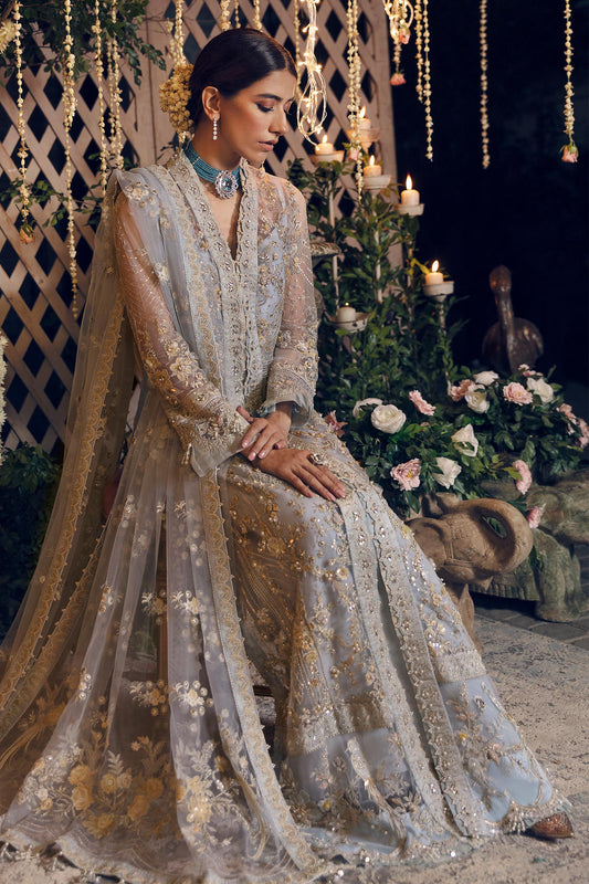 FOROUZAN (ZC22-01)  | Zaha Gossamer Collection 2022 | Unstitched Embroidered Net Suit