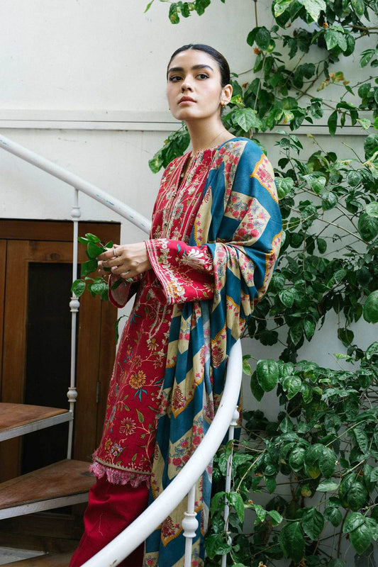 ZW21-1A |  Zara Shahjahan Coco Winter 2021 Collection | Unstitched Embroidered Khaddar Suit