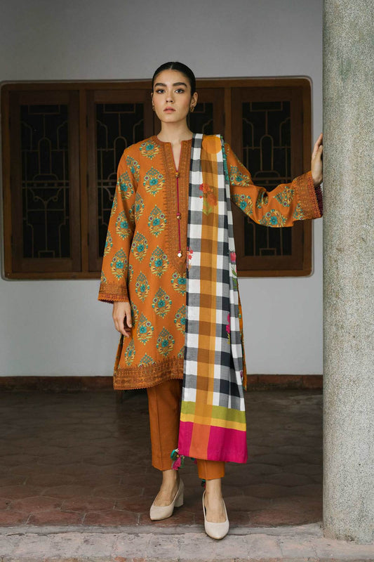 ZW21-3A |  Zara Shahjahan Coco Winter 2021 Collection | Unstitched Embroidered Khaddar Suits