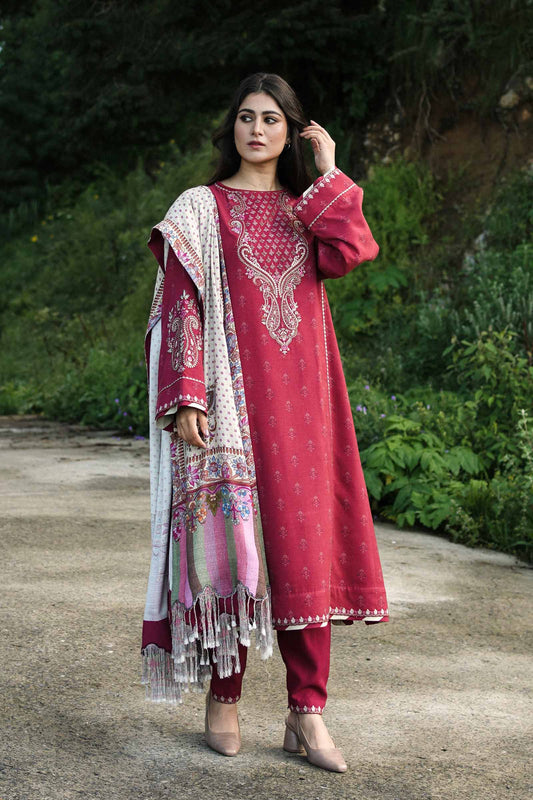 ZW22-3B | Zara Shahjahan Coco Winter Collection 2022 | Unstitched Embroidered Khaddar Linen  Suits