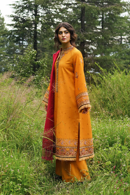 ZW22-6A | Zara Shahjahan Coco Winter Collection 2022 | Unstitched Embroidered Khaddar Linen  Suits