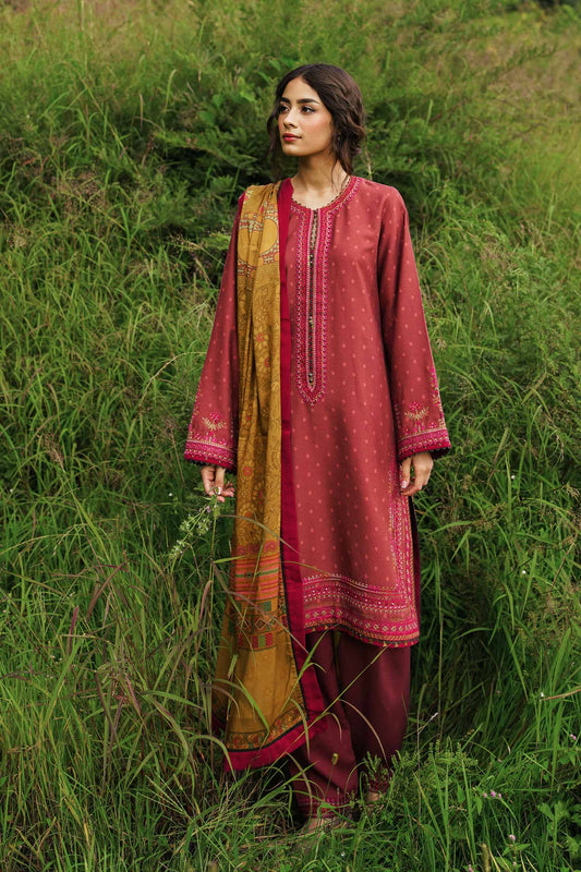 ZW22-7B | Zara Shahjahan Coco Winter Collection 2022 | Unstitched Embroidered Khaddar Linen  Suits