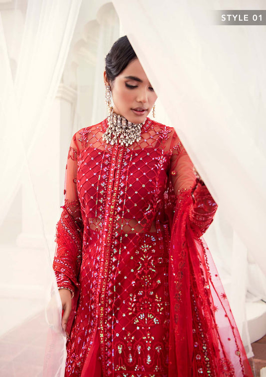 Wedding Festive '22 - Look 01 |  AIK Atelier Wedding Festive Unstitched Luxury Collection 2022 | Embroidered Net Organza Suits