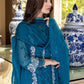 Glamour Glow | Azure Luxe Embroidered 3pcs Collections 2023