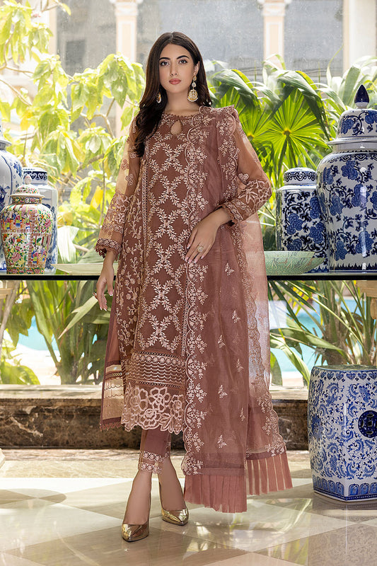 Glittery Rose | Azure Luxe Embroidered 3pcs Collections 2023