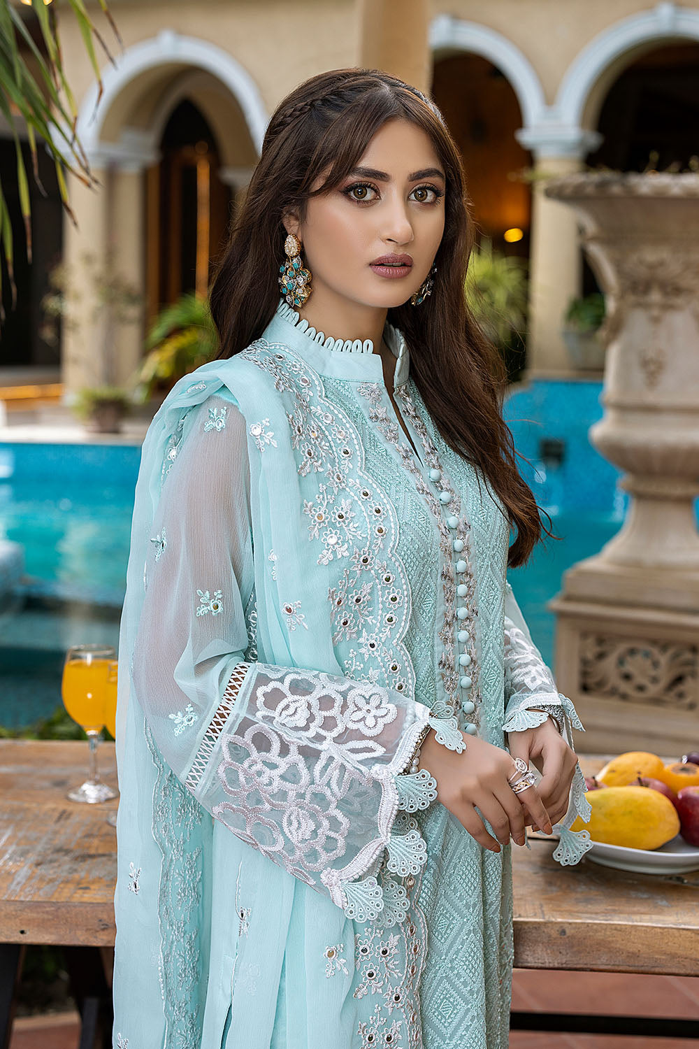 Ice Green | Azure Luxe Embroidered 3pcs Collections 2023