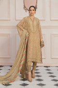 LF-CC-110-A/D-Beige | MariaB M.Luxe Fabrics | Unstitched Embroidered Fabric