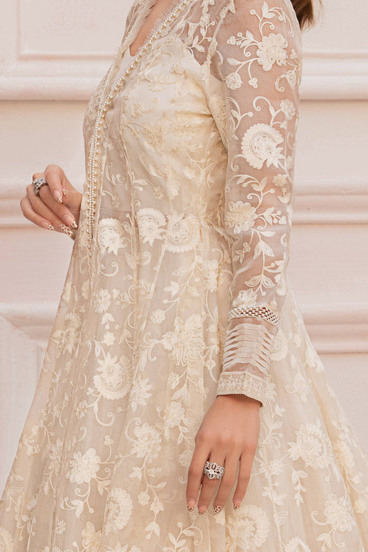 LF-PO-107-A-White | MariaB M.Luxe Fabrics | Unstitched Embroidered Fabric