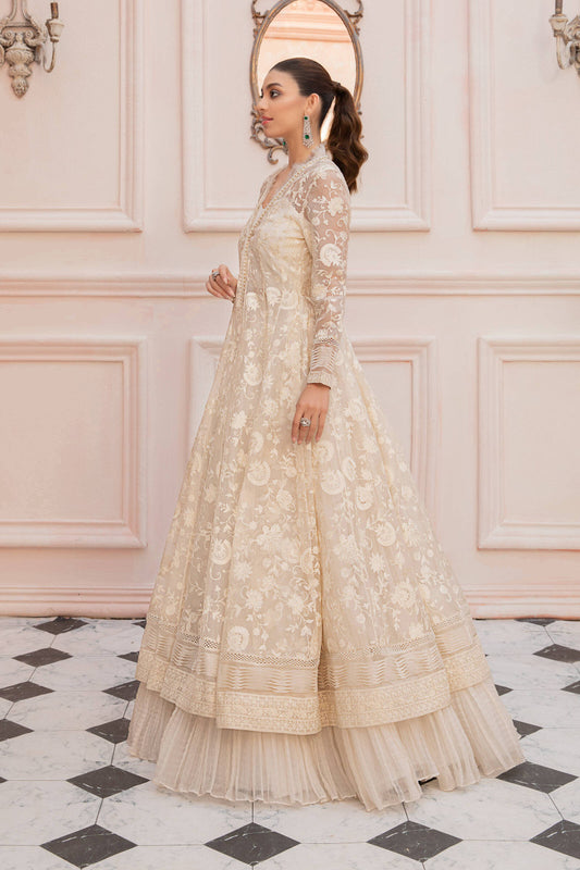 LF-PO-107-A-White | MariaB M.Luxe Fabrics | Unstitched Embroidered Fabric
